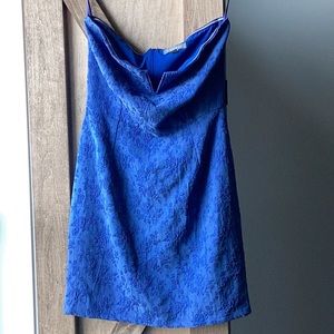 Tinley Road blue strapless mini dress